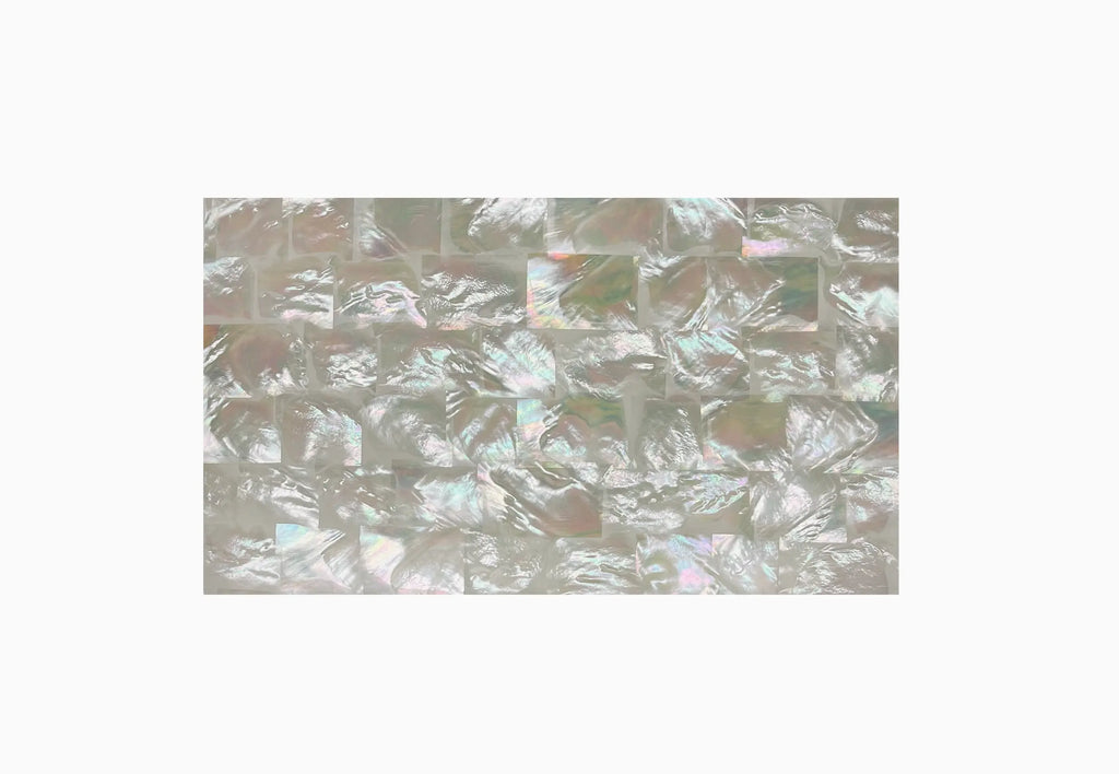 SUPERLATIVA® veneer in Australian Pinctada Fucata irregular texture white-yellow - 30X30cm - thickness 0,20mm | 8014_AGWA_30_0,20_S